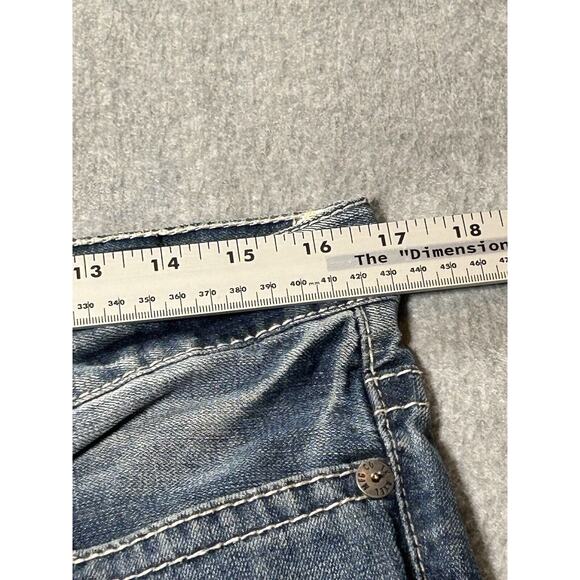 T.K. Axel Jeans Mens W32 L32 Wolcott Boot Cut Distressed Ripped Blue Denim - Picture 4 of 16